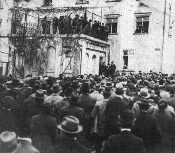 Kundgebung gegen den Kapp-Putsch März 1920 in Weingarten