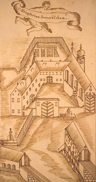 Kloster Grünwald Zeichnung 1741