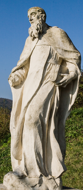 Paulinermönch Statue an der Treppe zum Kloster Maria Trost 18. Jh.