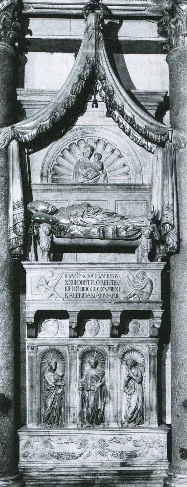 Grabmal von Johannes XXIII. von Donatello im Baptisterium Florenz, um 1425.