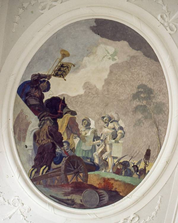 Der Weingartner Vertrag. Deckenbild in der Pfarrkirche Wasserburg a. B. 1919