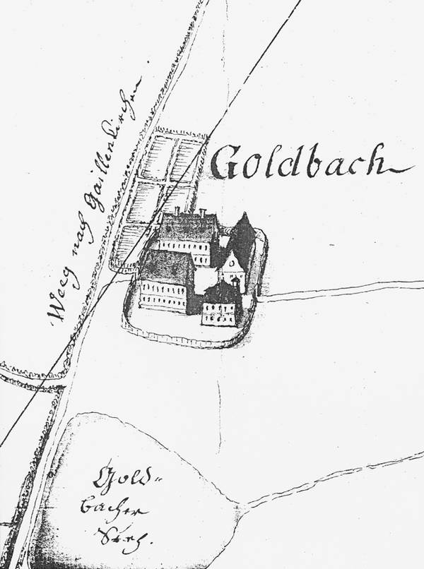 Ehem. Kloster Goldbach Zeichnung 1774