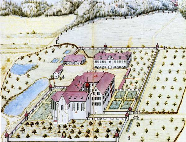 Ehem. Kloster Langnau Zeichnung 1787