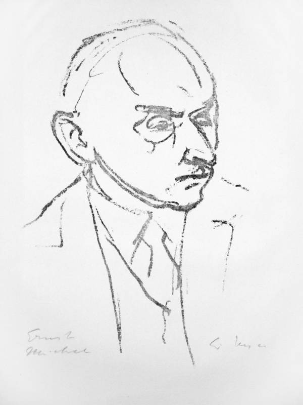 Ernst Michel, Lithographie von Wilhelm Geyer, 1942