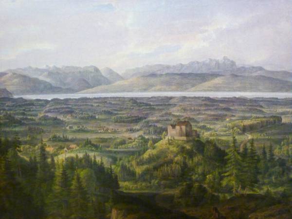 Die Waldburg, Ölbild von Johann Baptist Pflug, 1836. Museum Biberach