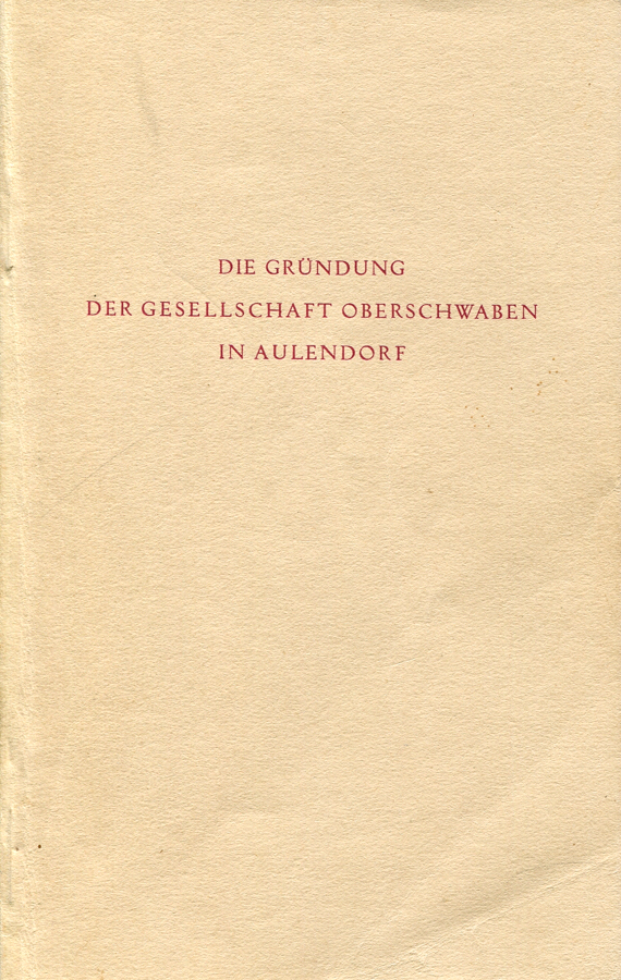 Druck der Referate auf der Eröffnungstagung 1946
