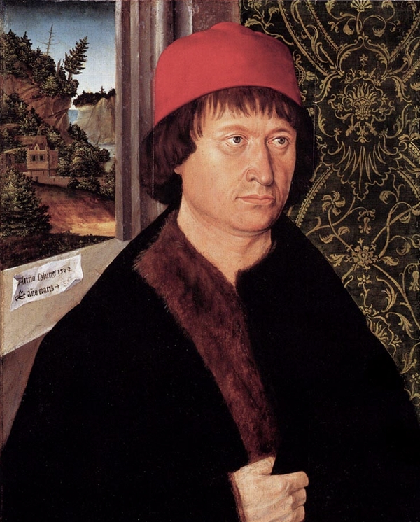 Hugo von Hohenlandenberg, Bischof von Konstanz 1496-1532. Porträt 1502. Kunsthalle Karlsruhe.