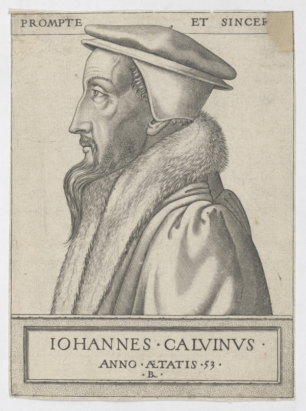 Johannes Calvin. Kupferstich von René Boyvin, 1562. Bibliothek Genf.