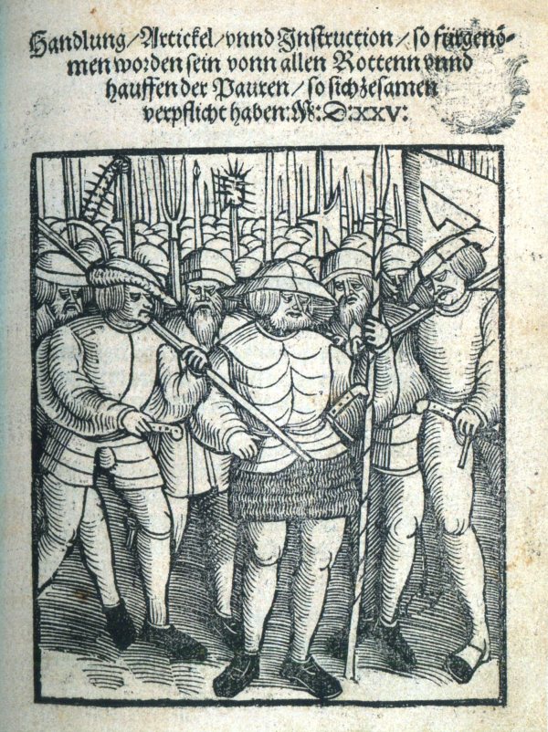 Druck der Bundesordnung der oberschwäbischen Bauern, 1525.